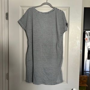 Shein Grey Striped Dress With pockets
